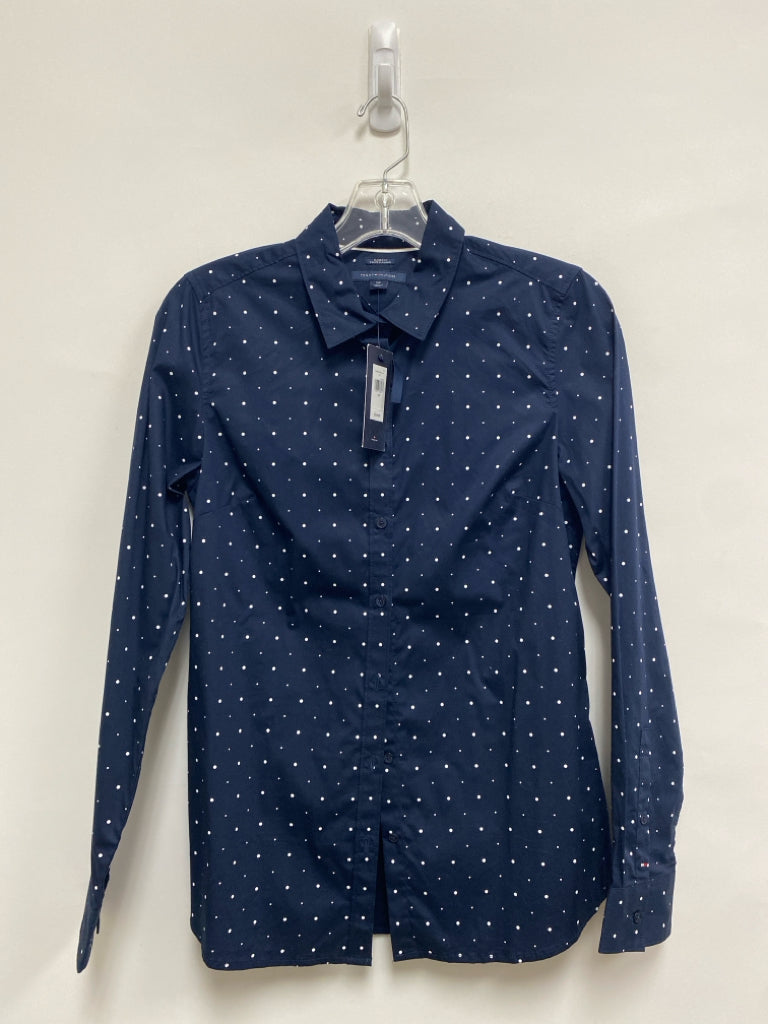 NWT Tommy Hilfiger Size S Navy White Polka Dot Ladies Top