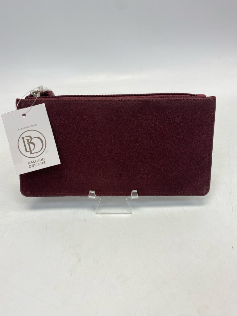 NWT Ballard Designs Burgundy Shimmery Make-up Bag