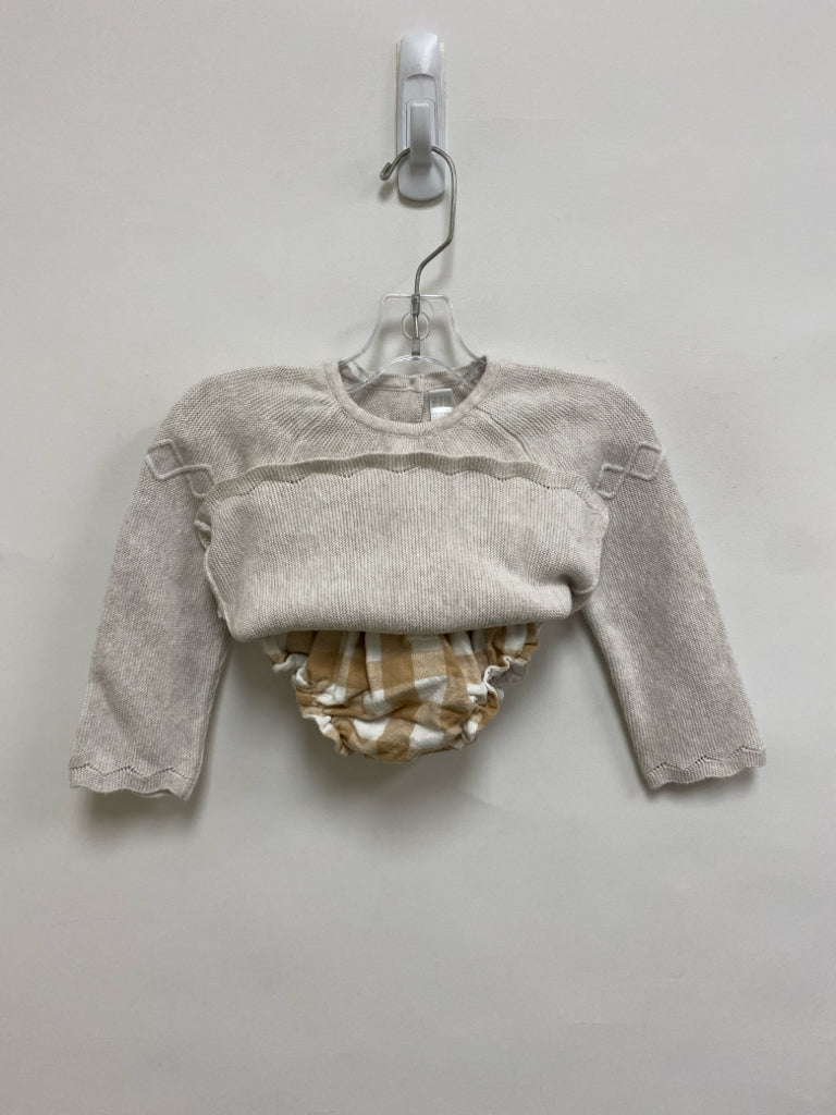 Mayoral SIZE 18M Cream Gray/Beige Flowers Girl&