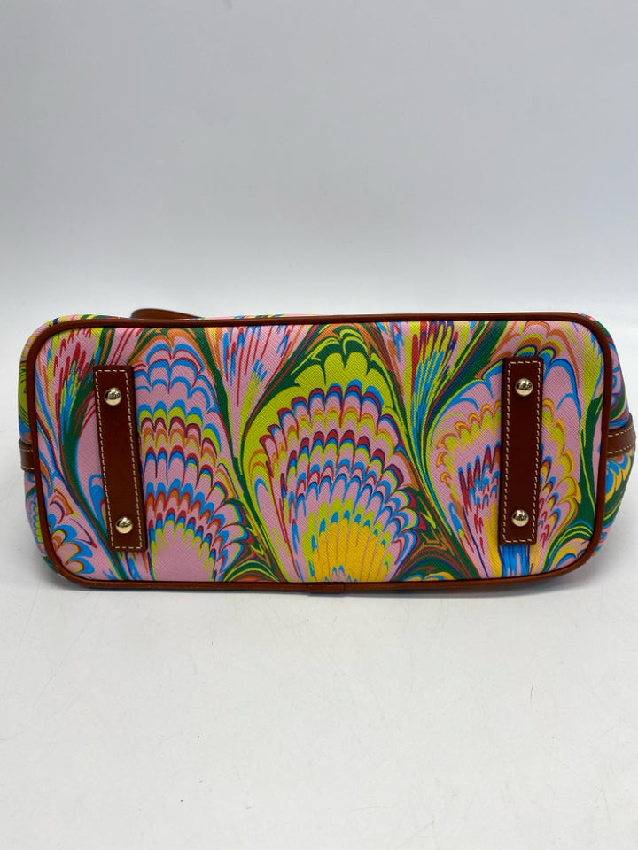 Dooney &amp; Bourke Pink Multi-Color Plumes Tote