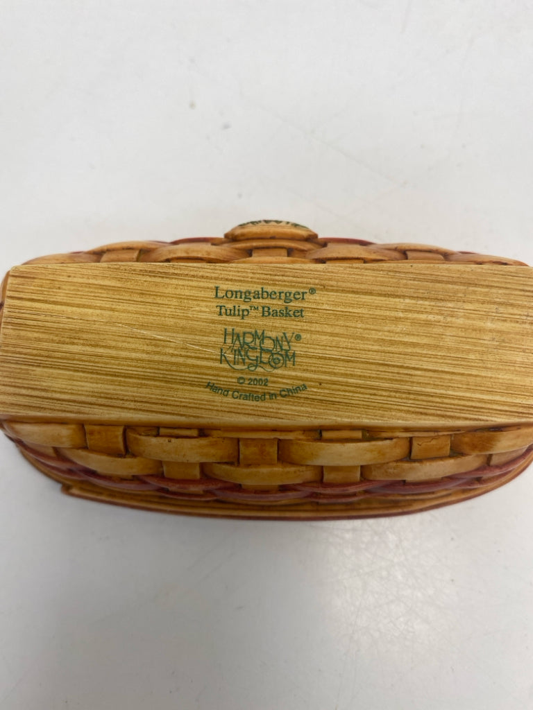 Longaberger Harmony Kingdom Tulip Basket Mini Trinket  Box