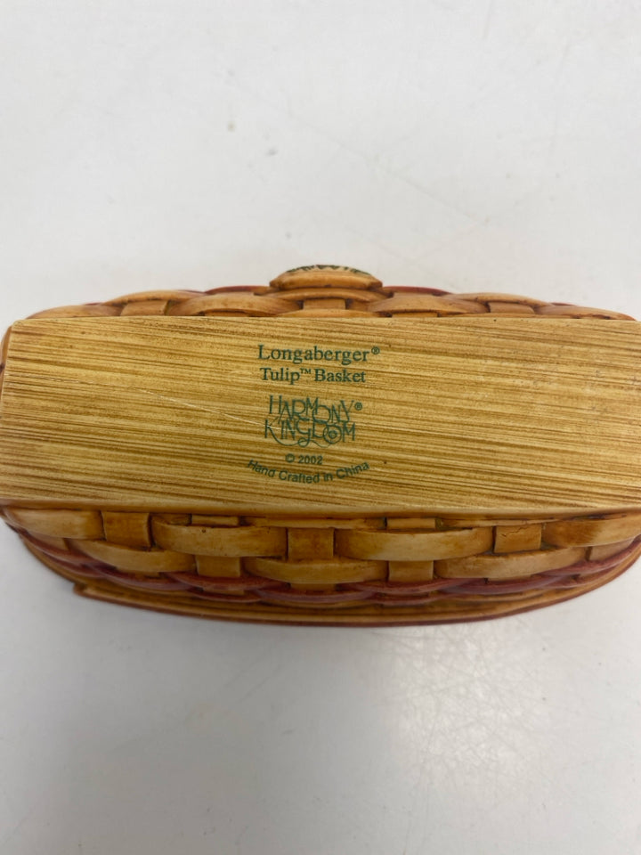 Longaberger Harmony Kingdom Tulip Basket Mini Trinket  Box