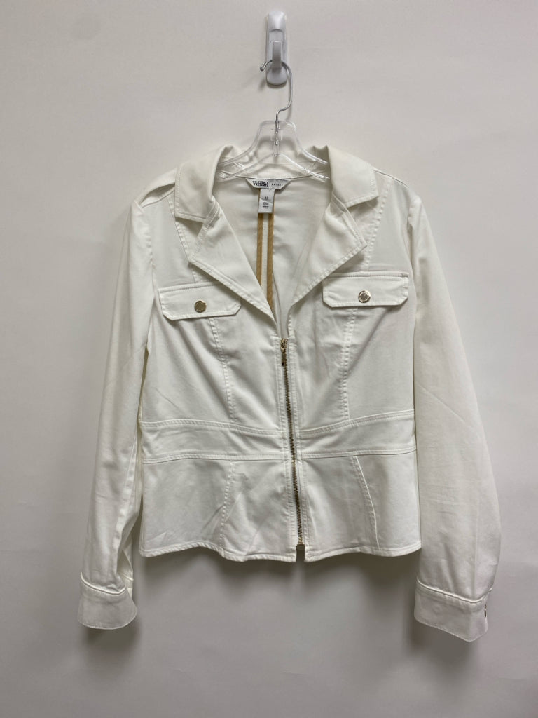Wht House/Blk Mkt Size 12 White Zip Down Ladies Jacket