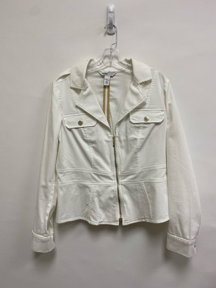 Wht House/Blk Mkt Size 12 White Zip Down Ladies Jacket