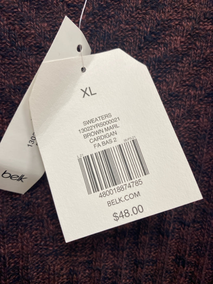 NWT wonderly Size XL Burgundy/Navy Mottled Drape Ladies Sweater