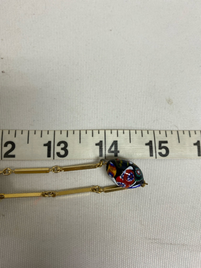 Gold Color Multi Color Beaded Necklace