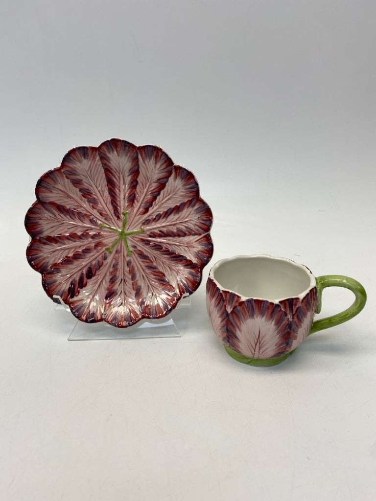 Mottahedeh Assorted Flowers Ceramic Cup/Saucer