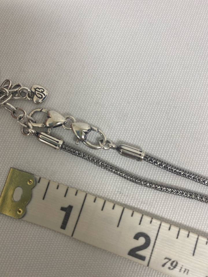 Brighton Silver Color Brown Cross Necklace