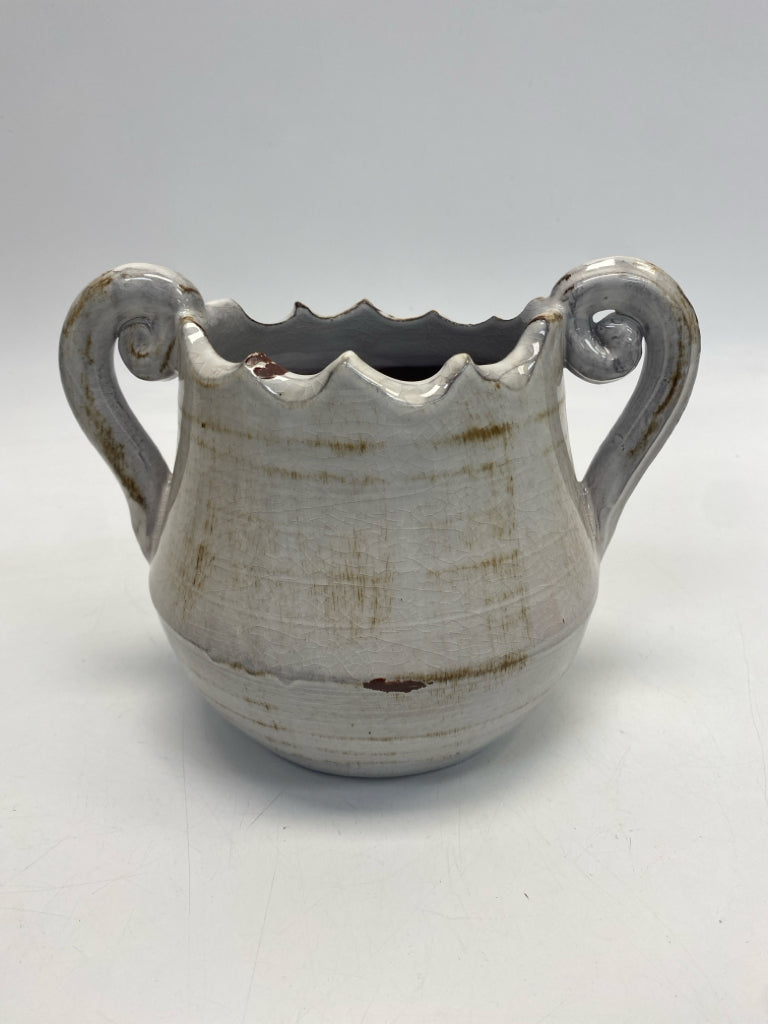 White Distressed Planter