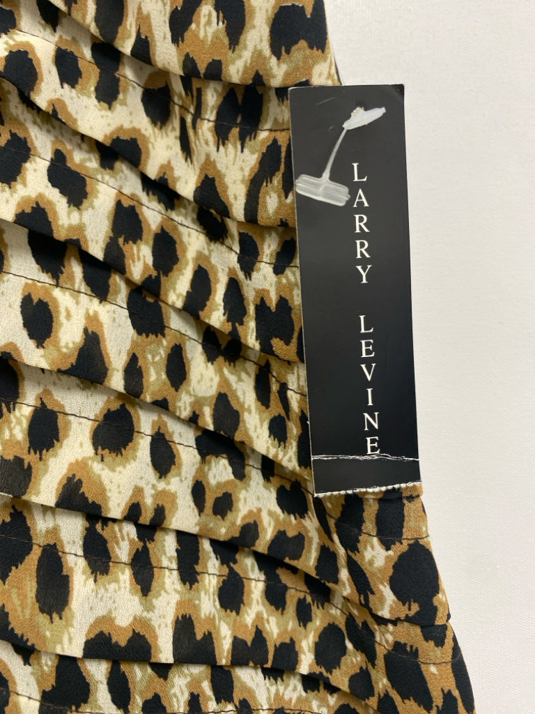 NWT Larry Levine Size 10 Cream Brown/Black Animal Print Ladies Skirt