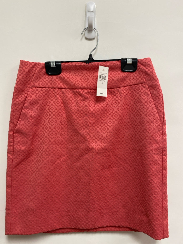 NWT Ann Taylor Size 0 Coral Texture Ladies Skirt