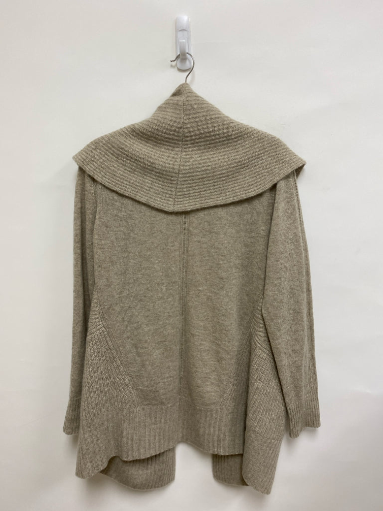 White + Warren Size M Tan Hooded Drape Cashmere Ladies Sweater