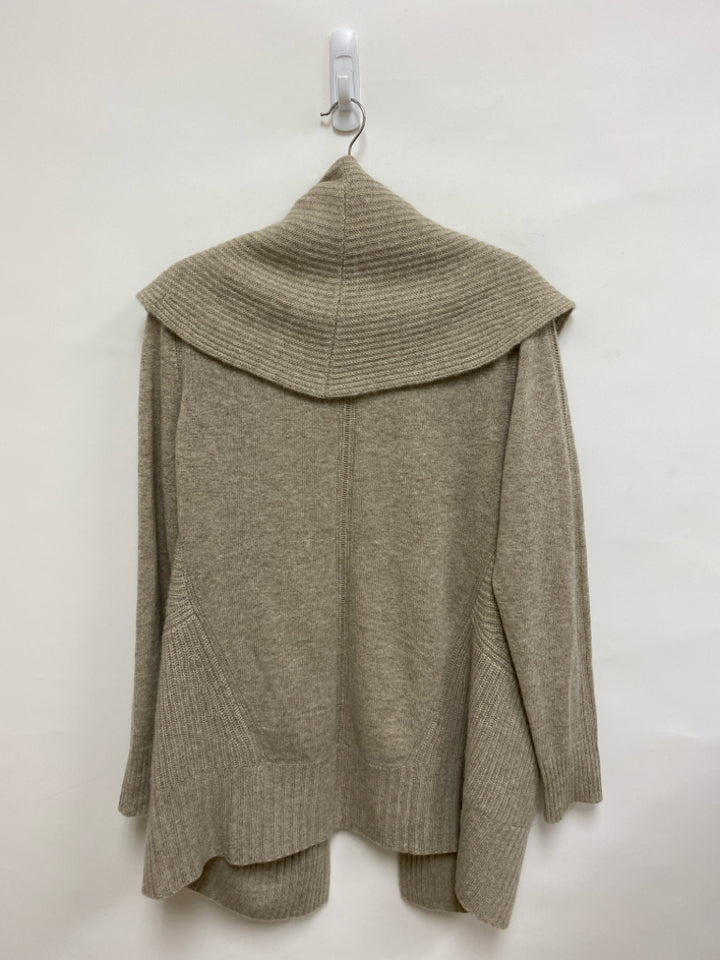 White + Warren Size M Tan Hooded Drape Cashmere Ladies Sweater