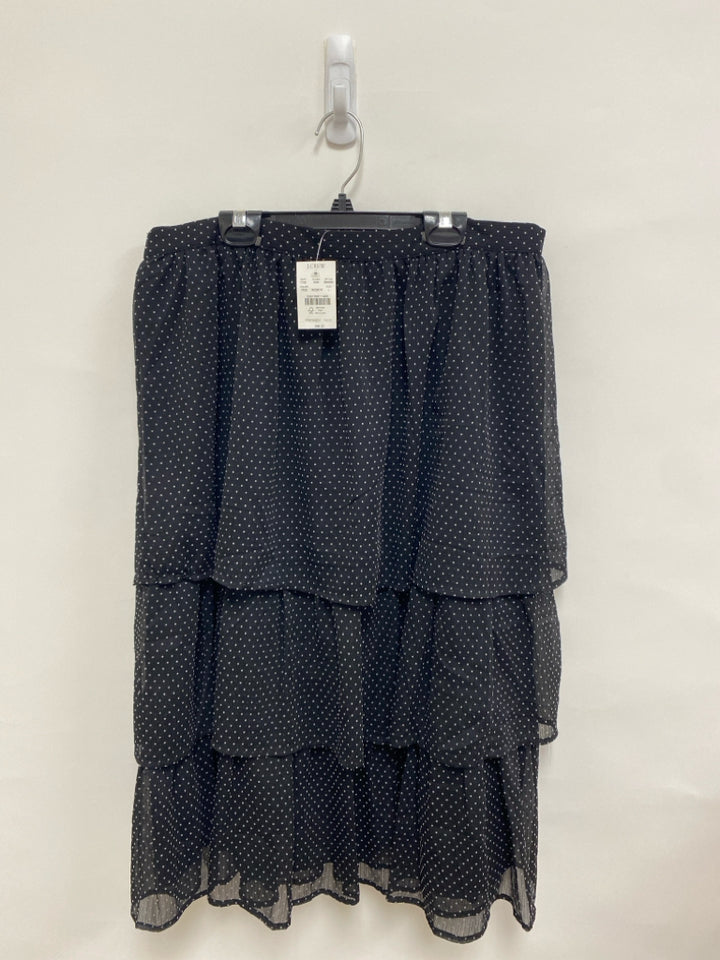 NWT J Crew Size L Black White Dots Ladies Skirt