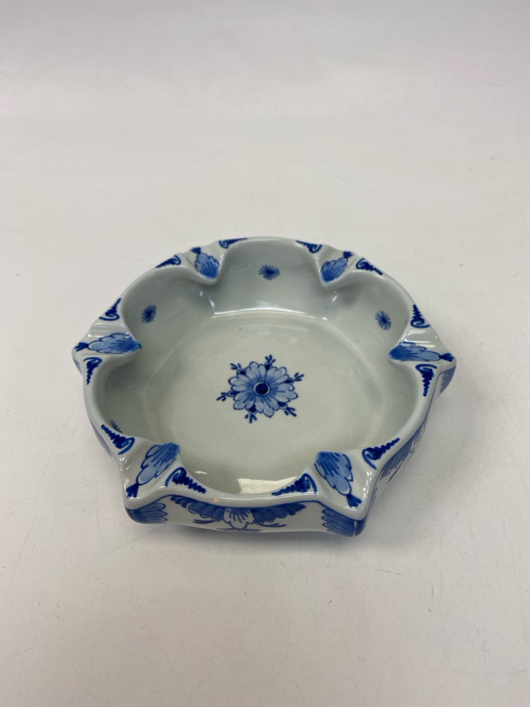 White Blue Ashtray