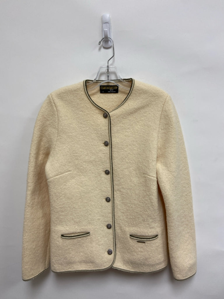 Geiger Size M Ivory Button Up Wool Ladies Jacket