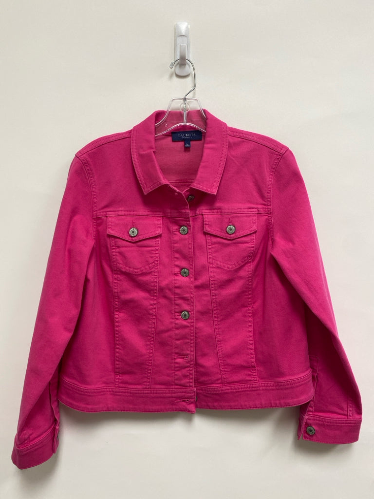 Talbots Petite Size LP Pink Denim Button Up Petite Jacket