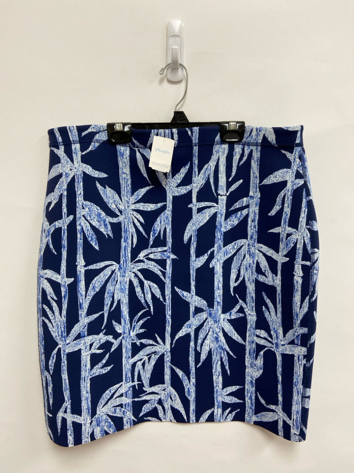 NWT J McLaughlin Size XL Navy White Print Ladies Skirt