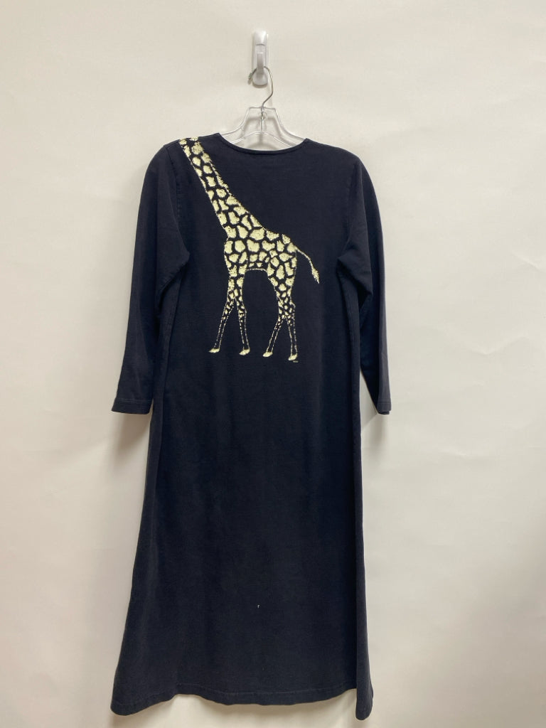Size SP Black/Cream Giraffe Long Sleeve Petite Dress