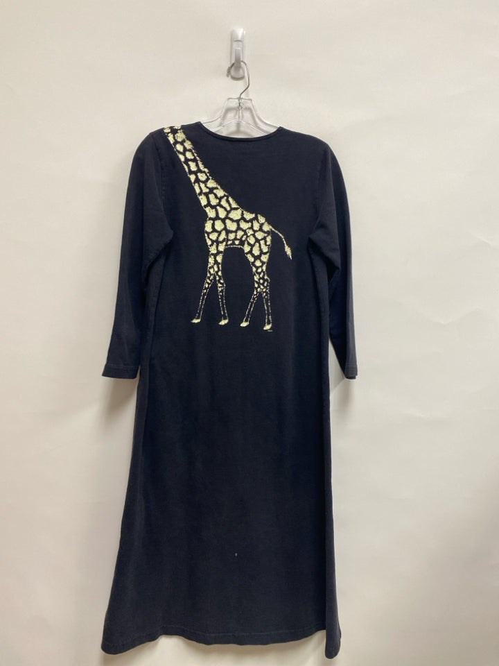 Size SP Black/Cream Giraffe Long Sleeve Petite Dress