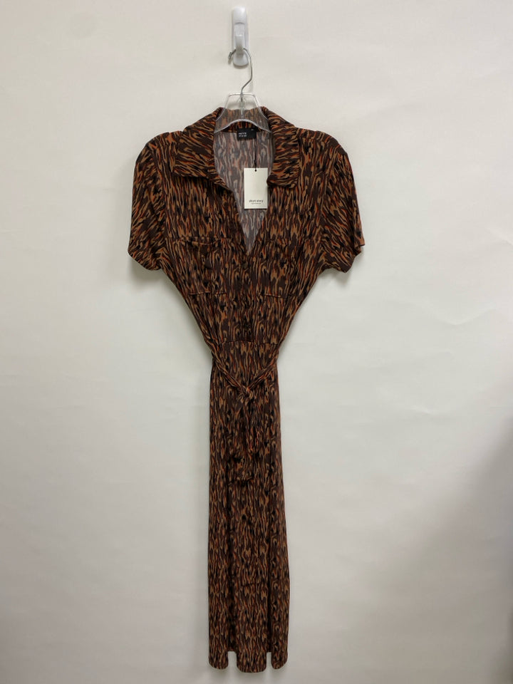 NWT Size MP Brown Orange Petite Dress