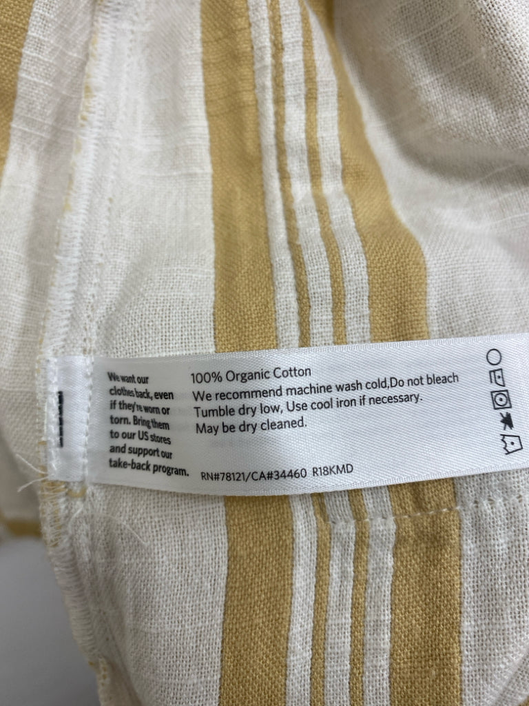 Eileen Fisher Size XXS Tan White Striped Sleeveless Ladies Jacket