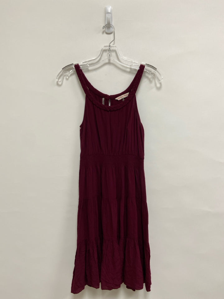 Rebecca Taylor Size 4 Burgundy Braided Sleeveless Ladies Dress