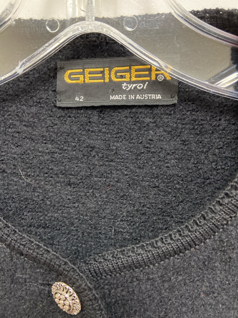 Geiger Size M Black Button Up Wool Ladies Jacket