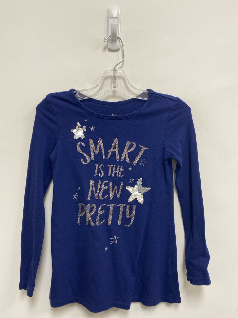 Justice SIZE 6/7 Navy Silver Words Girl&