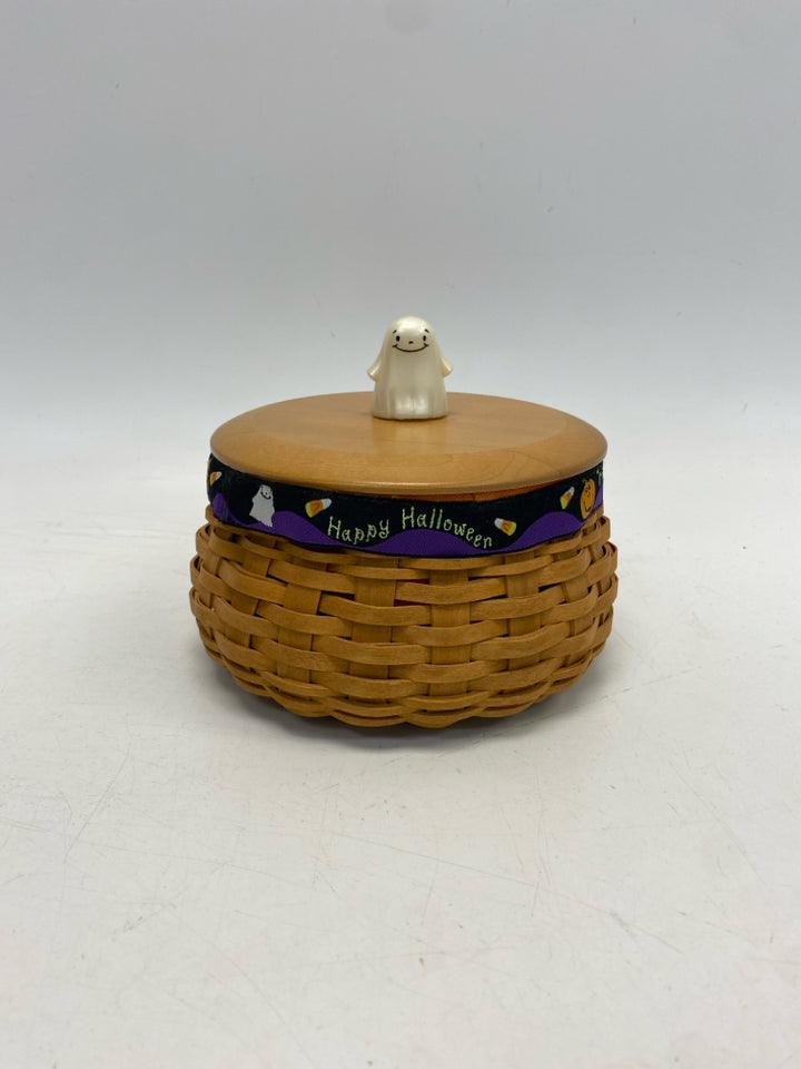 Longaberger Natural Multi Color Basketweave Wood Halloween