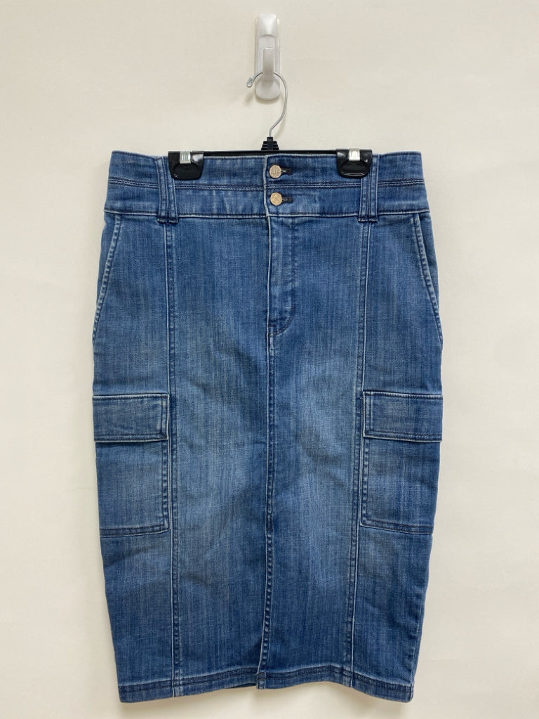 Wht House/Blk Mkt Size 4 Faded Denim Cargo Ladies Skirt