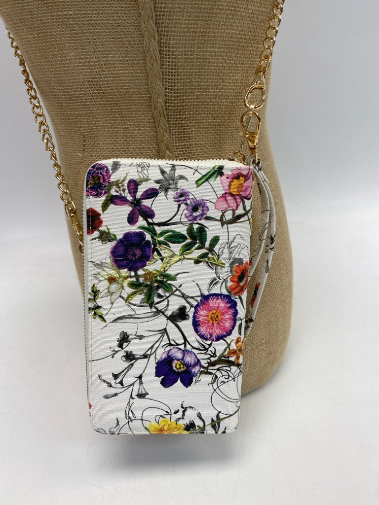 White Multi-Color Flower(s) Crossbody