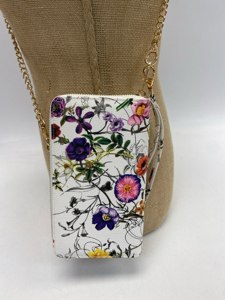 White Multi-Color Flower(s) Crossbody