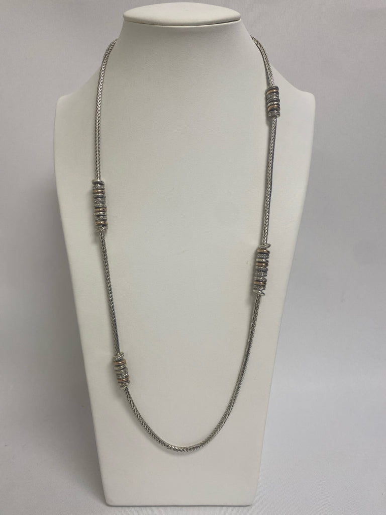 Brighton Silver Color Gold Color Jeweled Necklace