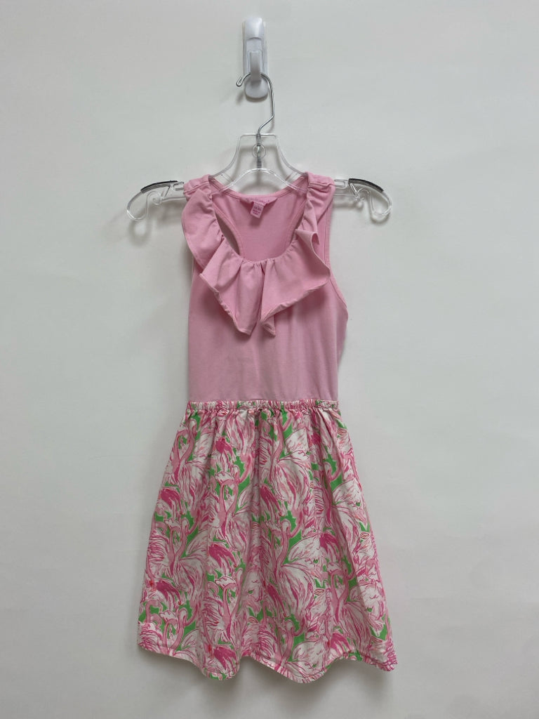 LILLY PULITZER SIZE 8/10 Pink Green/White Flamingo Sleeveless Girl&