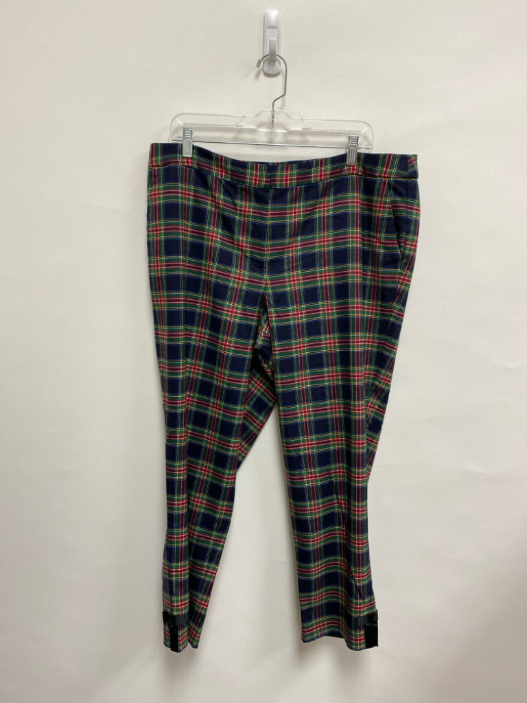 Talbots Size 16 Navy/Green Red Plaid Plus Size Pants