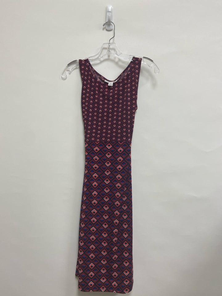 Motherhood Size M Red Navy/White Squares Sleeveless Maternity Dress