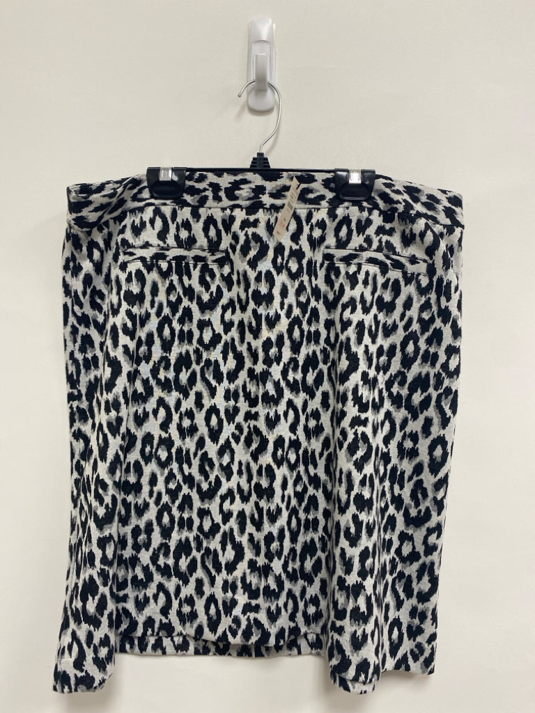 NWT Talbots Size 14P Gray Black Animal Print Petite Skirt