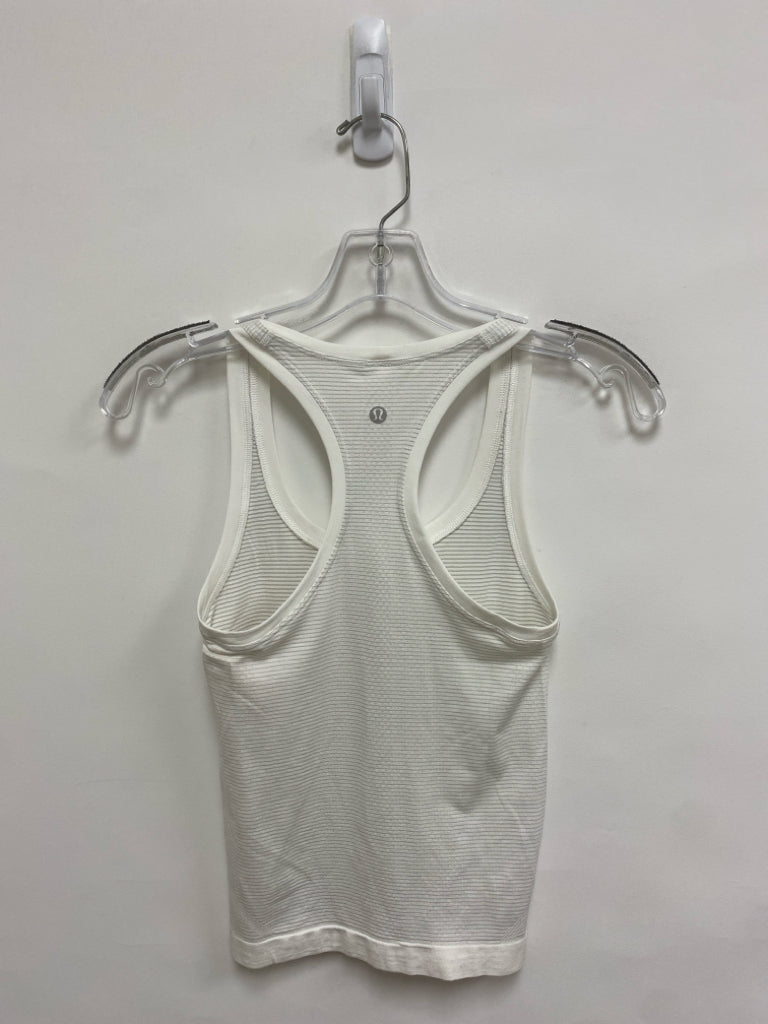 Lululemon Size 0 White Striped Tank Athletic Top