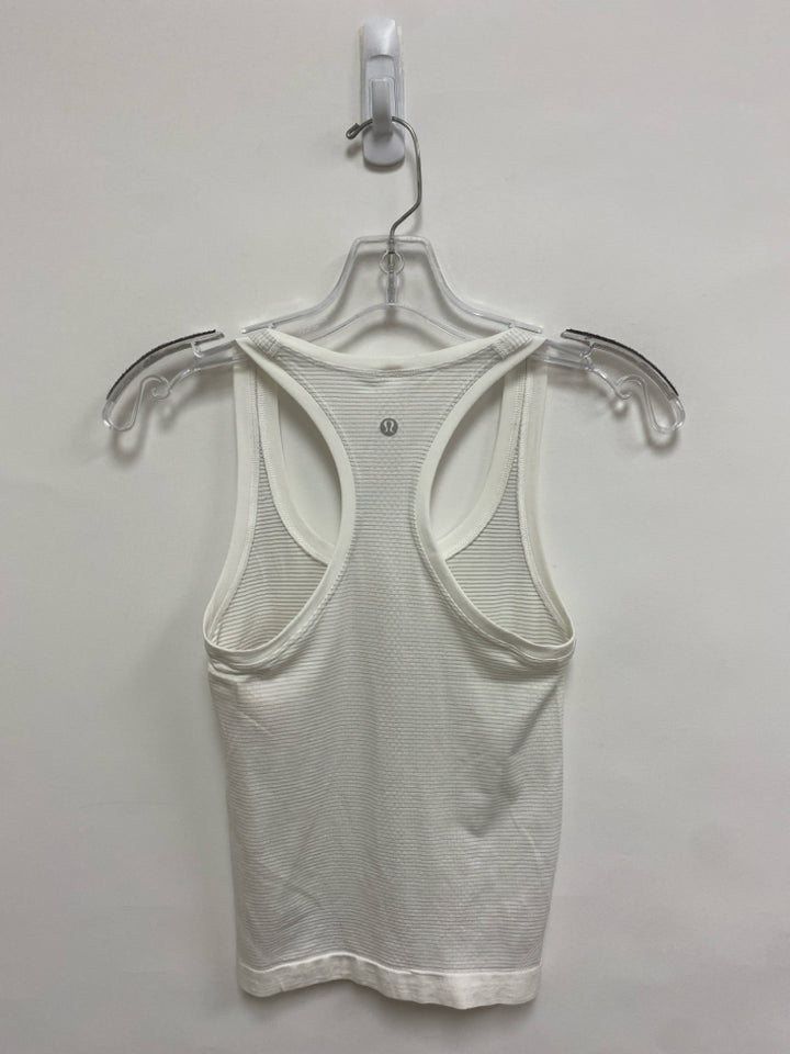 Lululemon Size 0 White Striped Tank Athletic Top