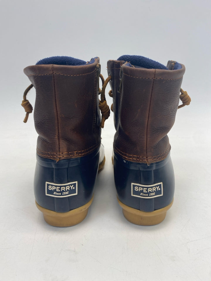 Sperry US Shoe Size 8.5 Black Brown Side Zipper Boots