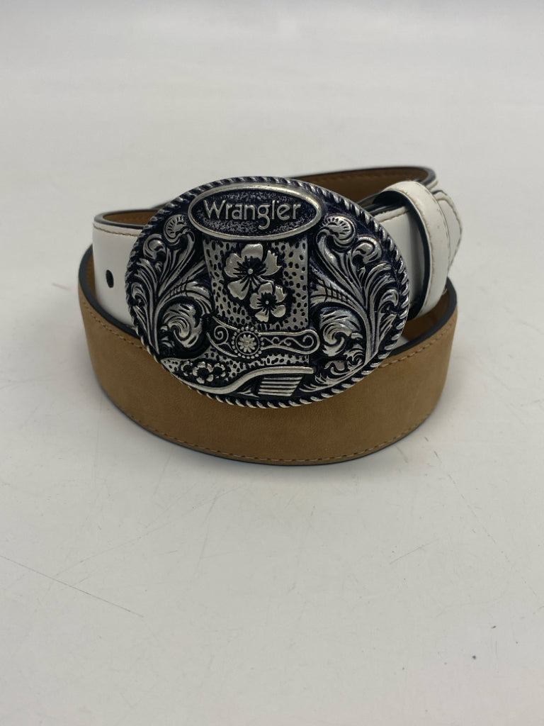 Wrangler White Silver Buckle Leather Girl&