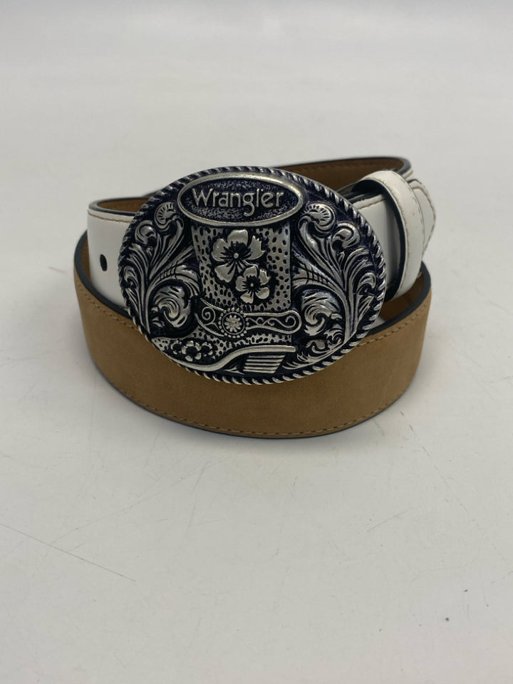 Wrangler White Silver Buckle Leather Girl&