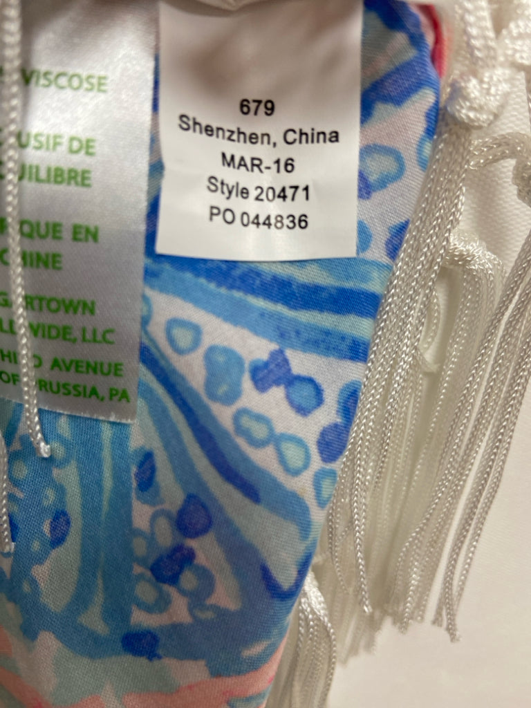 LILLY PULITZER Size XS Aqua/White Pink/Blue Sea Coral Sleeveless Ladies Coverup