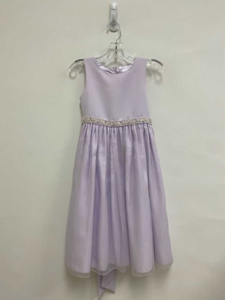 SIZE 6 Lavender Trimmed Sleeveless Beaded Girl&