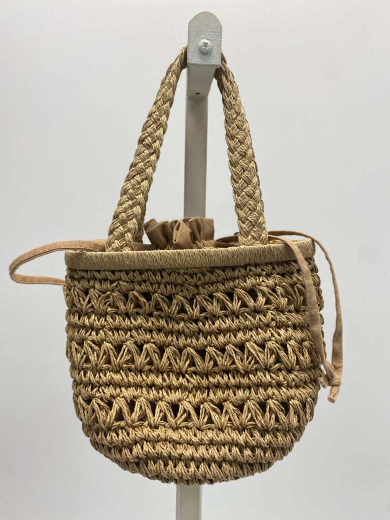 Cappelli Natural Blue Woven Straw Handbag