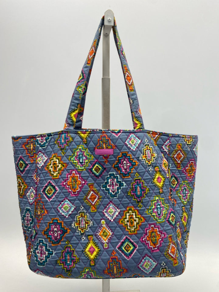 Vera Bradley Gray Multi-Color Print Quilted Tote Bag