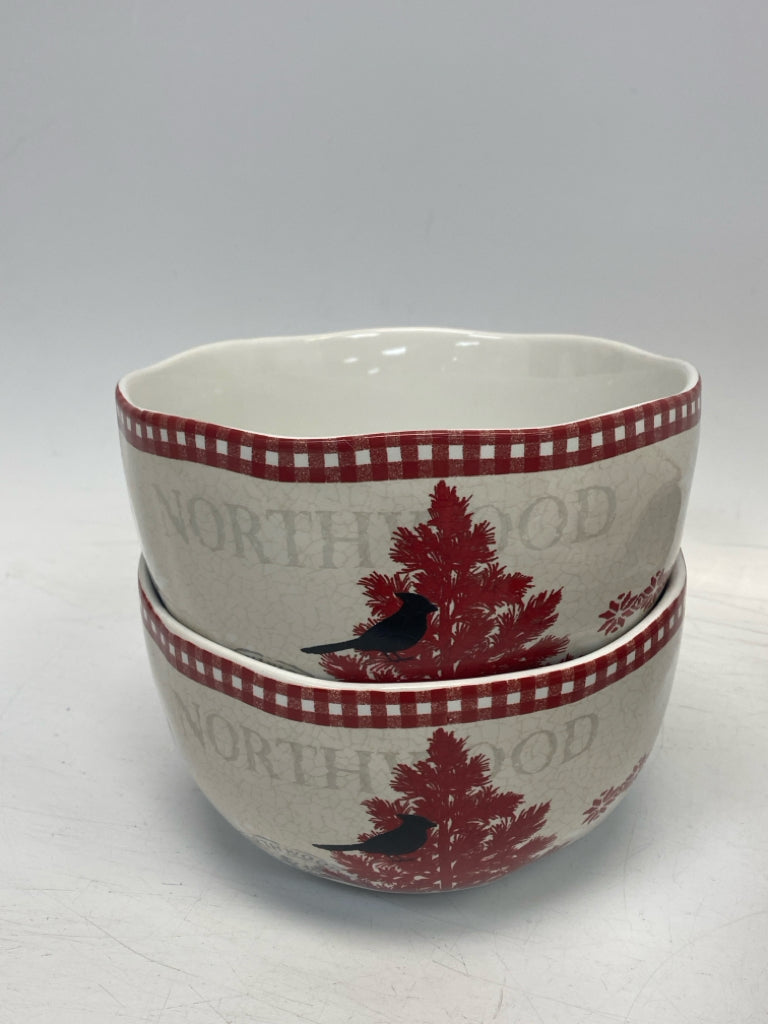 Cream Red/Black Deer Dishes