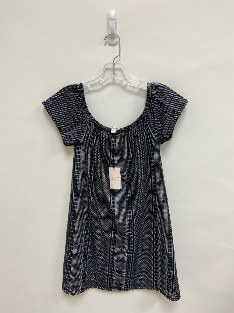 NWT Size 8P Black White Striped Petite Dress