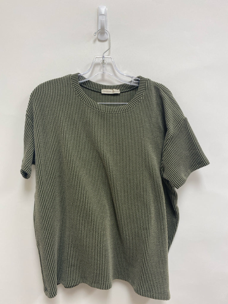 Zenana Size S Sage Dark Green Texture Ladies Lounge 2 pc